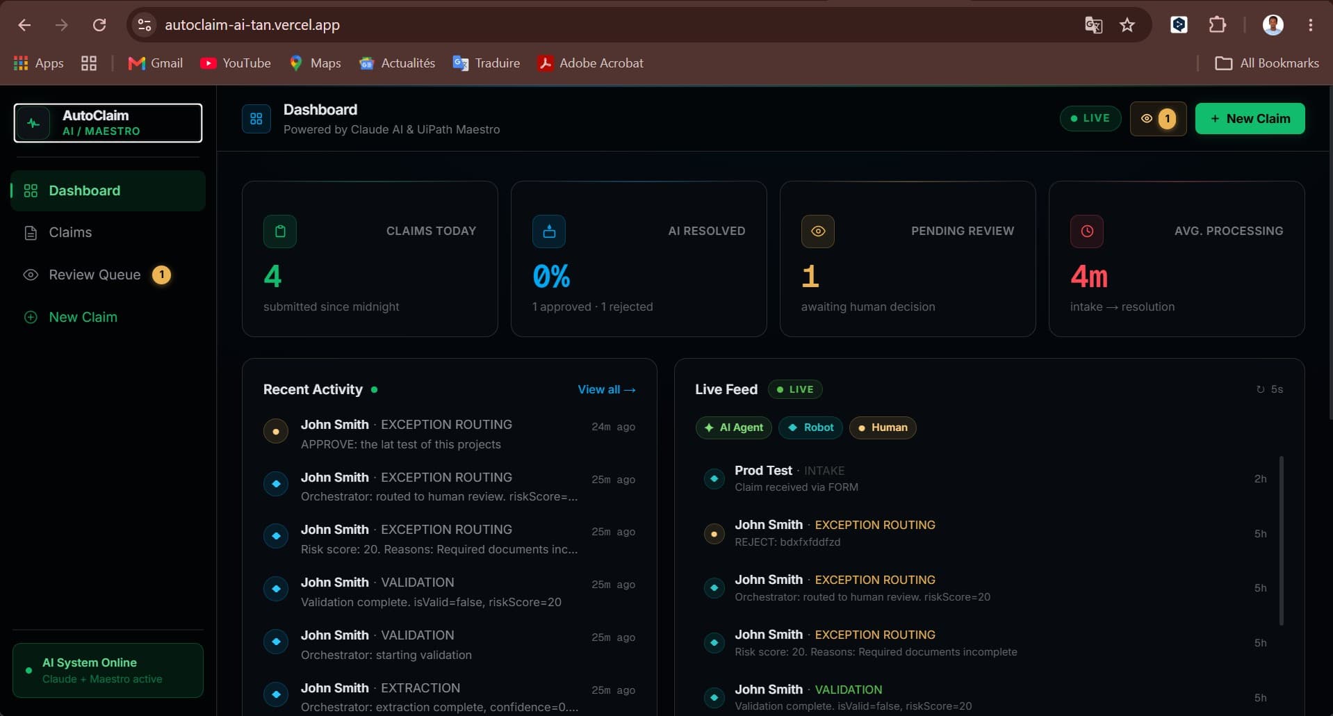 AutoClaim AI — screenshot 1